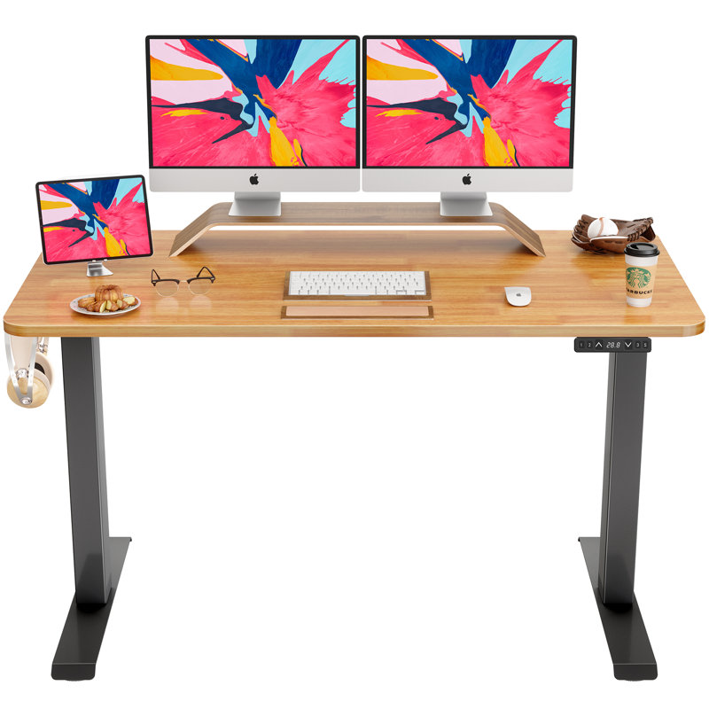 Inbox Zero Dual Motor Height Adjustable Electric Standing Desk, 55 X 24